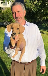 Sr LO Alan Robbins and Penelope the Dachsund — with Alan Robbins.