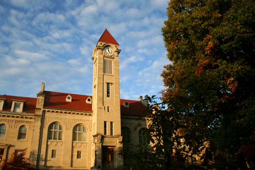  View of the clock tower at the nearby Indiana University - Bloomington campus.